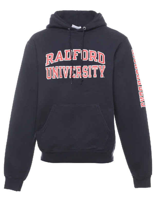Casual Comfort Wear Champion Radford University Navy & Red Printed Hoodie - S