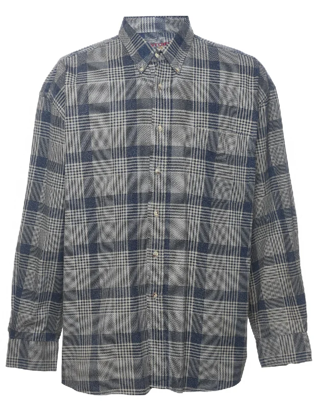 Fashionable Inner Wear Checked Denim Shirt - XL