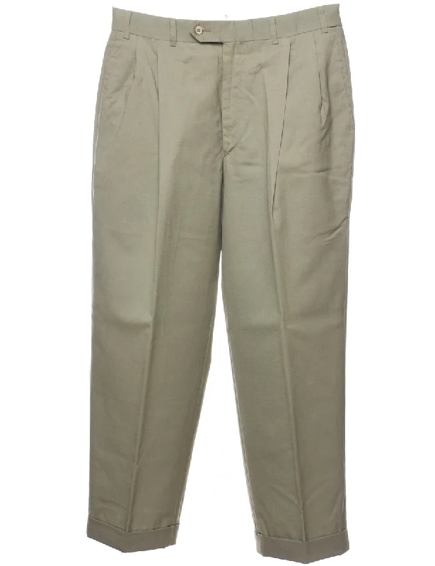 Ultra-lightweight Classic Light Green Tapered Trousers - W33 L28