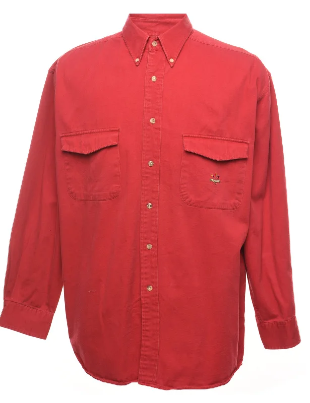Sporty Comfort Classic Red Denim Shirt - L