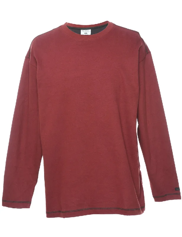 Elegant Outline Columbia Classic Maroon Plain Sweatshirt - L