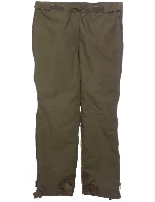 French Style Dark Green Cargo Pants - W36 L30