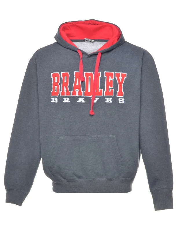 Relaxed Tops Dark Grey Bradley Printed Hoodie - L