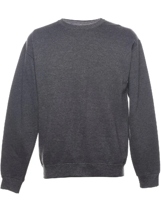 European Plan Dark Grey Plain Classic Sweatshirt - M