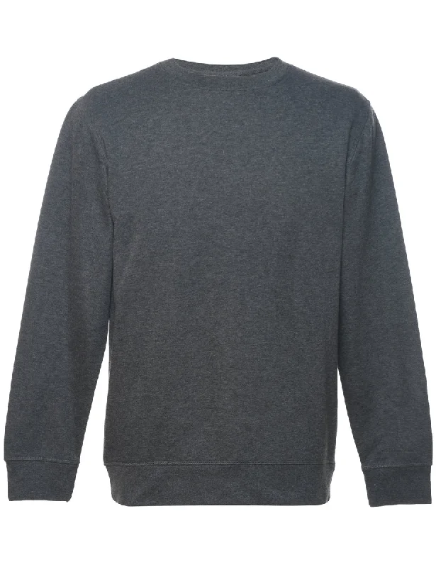 Celebrity Style Dark Grey Plain Classic Sweatshirt - S