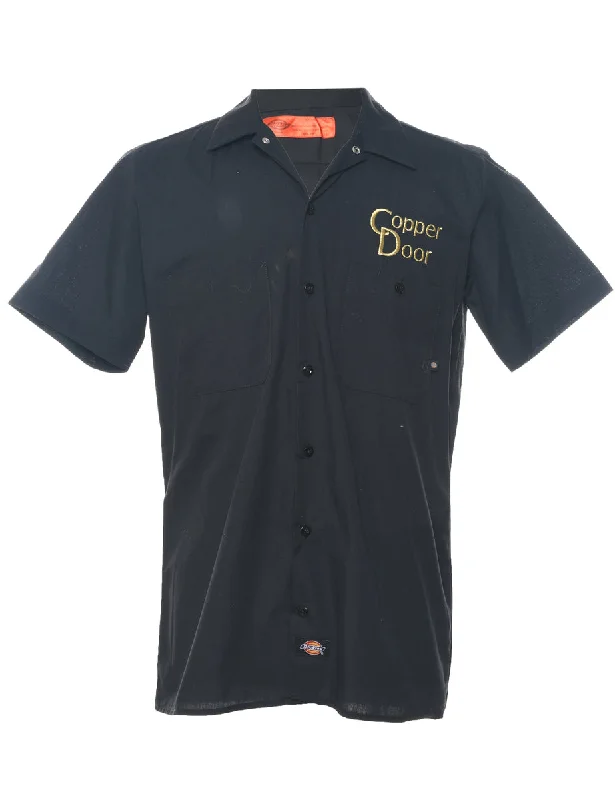 New Products Dickies Navy Embroidered Workwear Shirt - S
