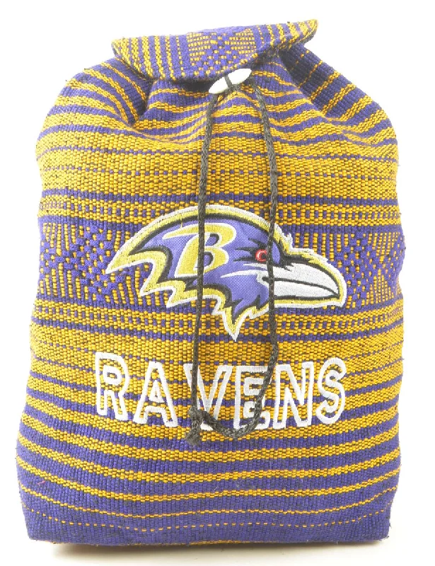 Fashionable And Fashionable Embroidered Ravens NFL Purple & Yellow Backpack - M