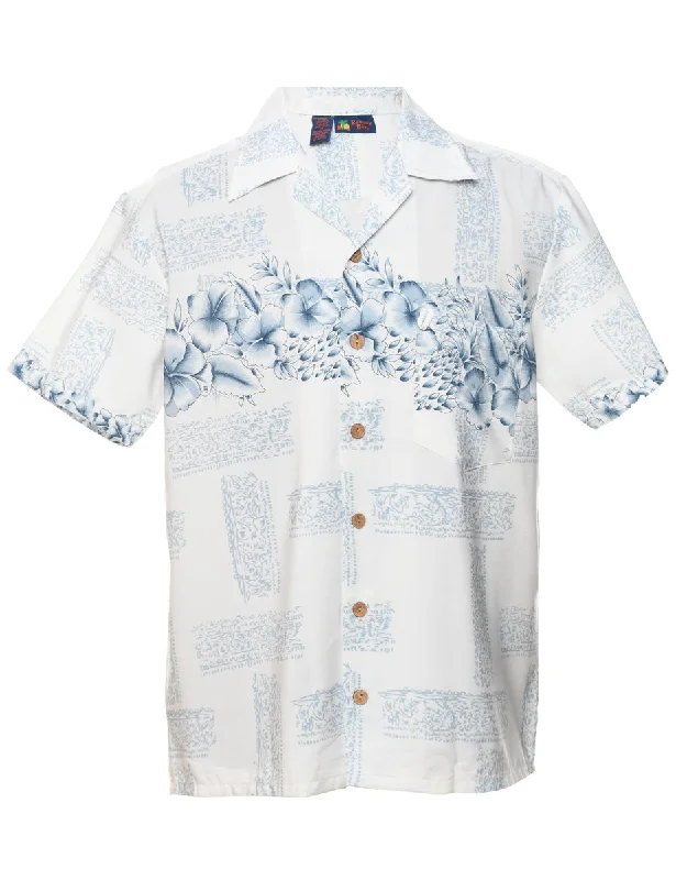 Sports Fashion Floral Hawaiian Shirt - M