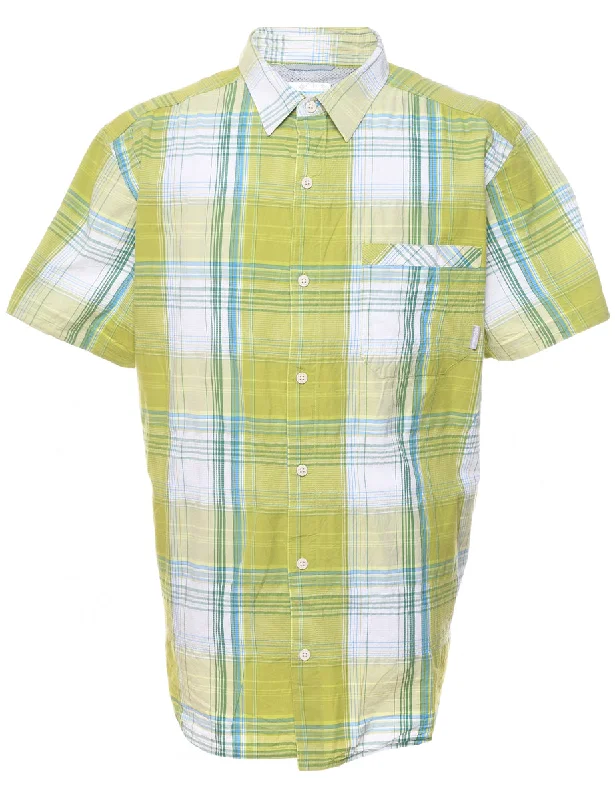 Relaxed Weekend Wear Green & Blue Columbia Checked Shirt - XL