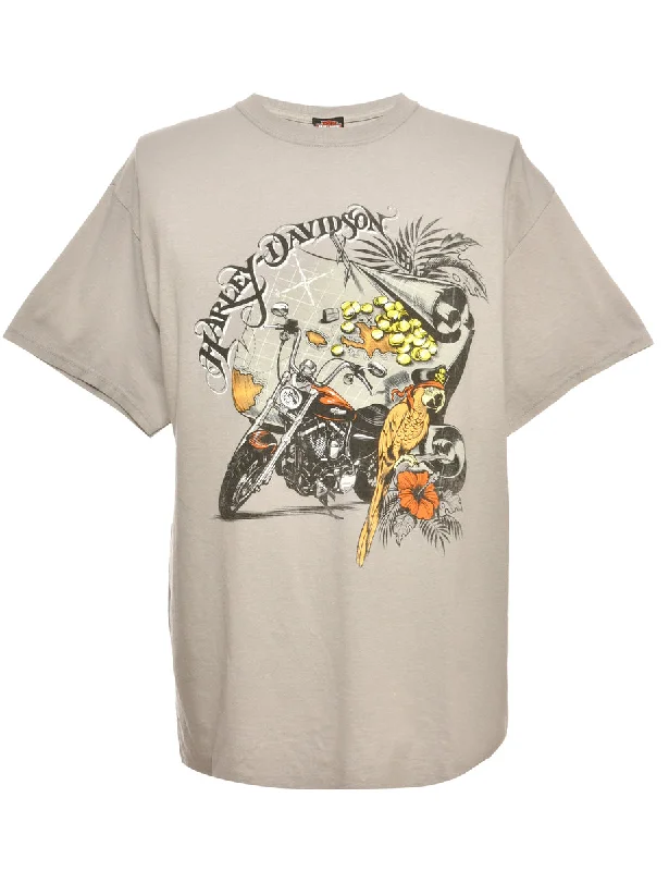 Soft Casuals Harley Davidson Printed T-shirt - M