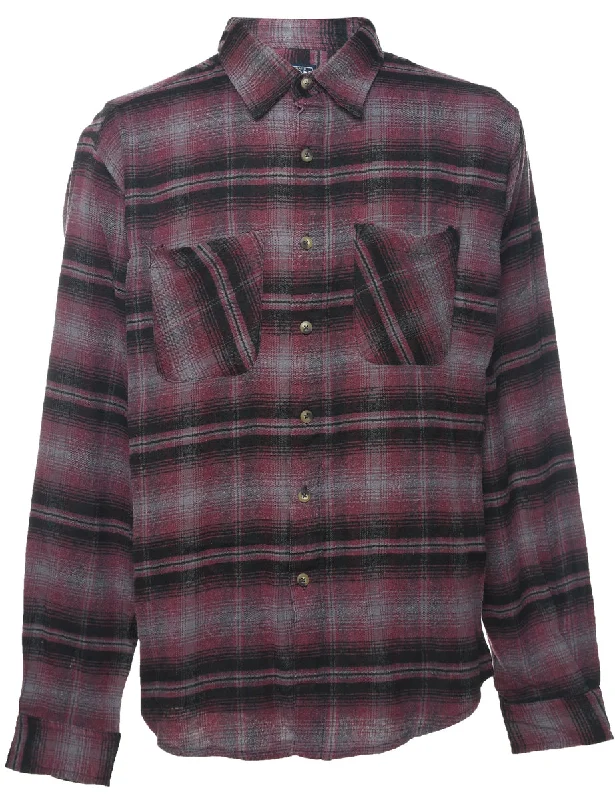 Soft Looks Long Sleeved Checked Shirt - L