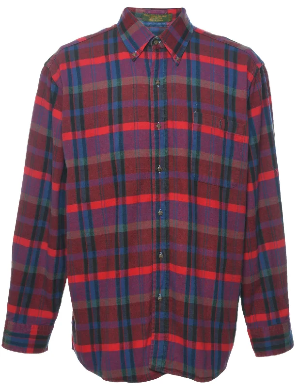 Soft Touch Long Sleeved Checked Shirt - L