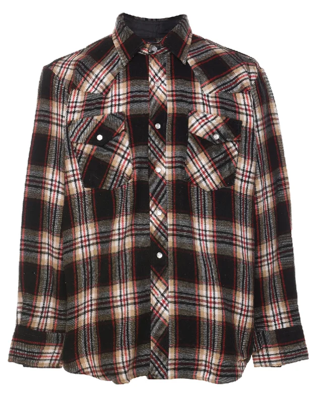 Elegant Wear Long Sleeved Multi-Colour Flannel Checked Shirt - L