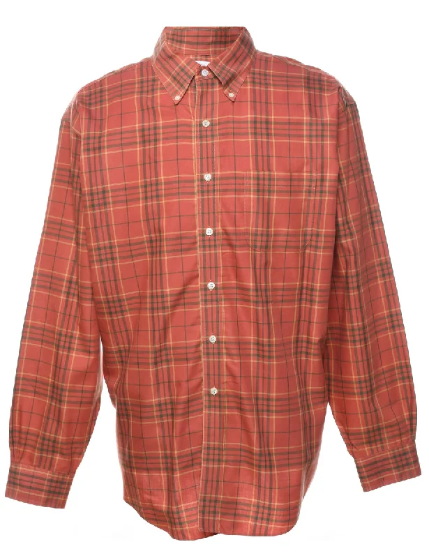New Products Maroon & Dark Green Brooks Brothers Checked Shirt - XL