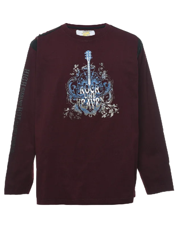 Personalized Series Maroon Printed Sweatshirt - M