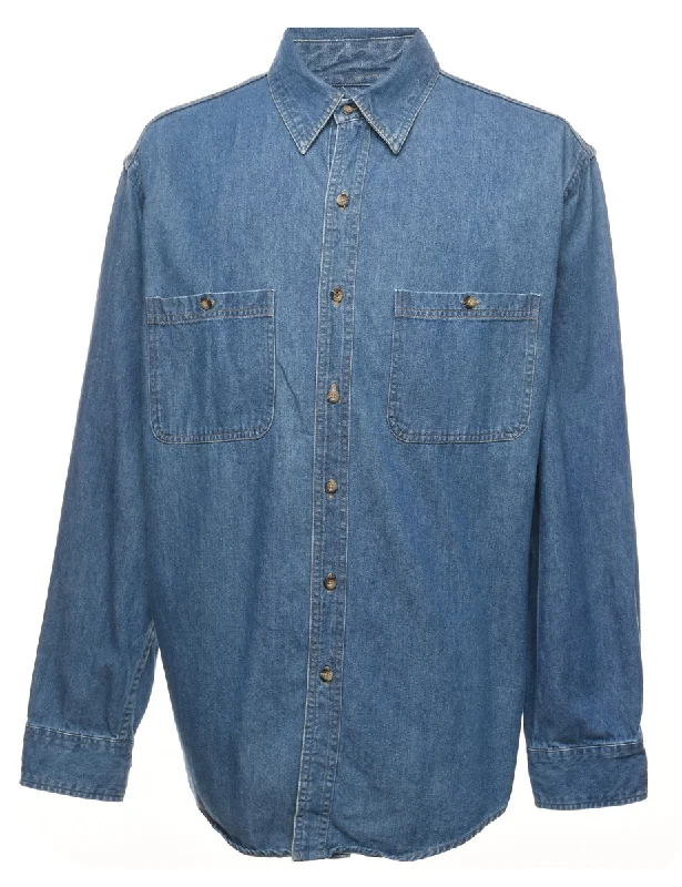 Light Comfort Medium Wash Denim Shirt - XL