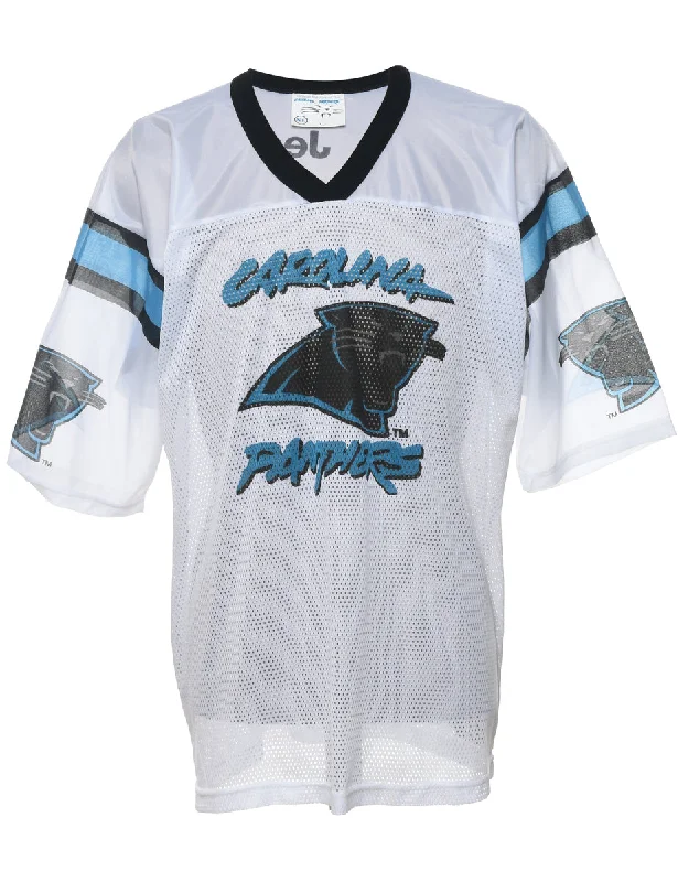 Everyday Style Mesh Carolina Panthers Printed T-shirt - XL