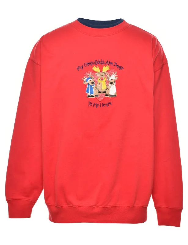 Stylish Comfort My Grandkinds Are Dear Printed Sweatshirt - L