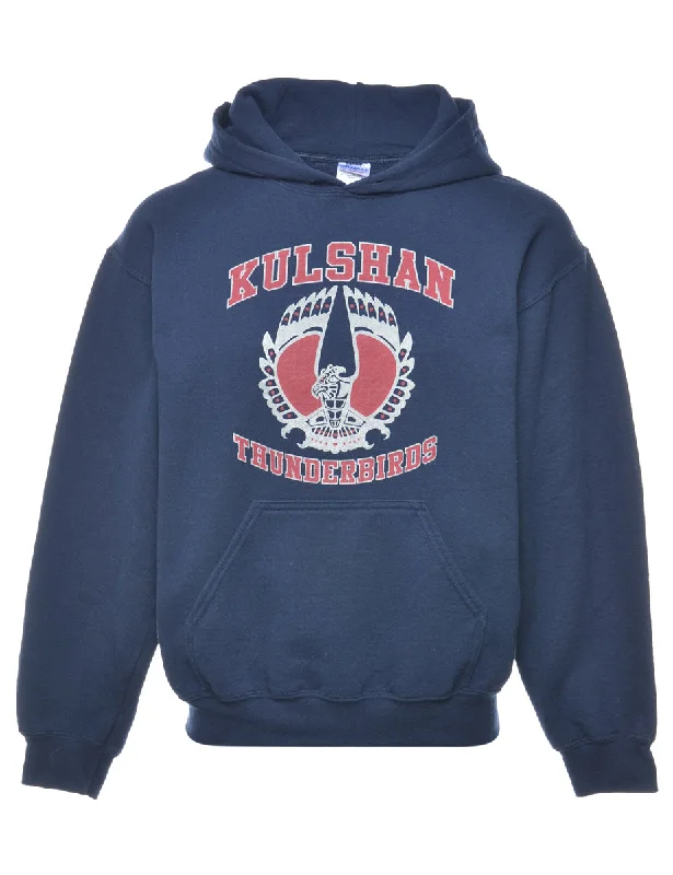 High-end Sense Navy Kulshan Printed Hoodie - S