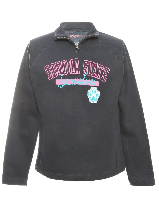Cozy Chic Wear Navy & Pink Quarter-Zip Sweatshirt - L