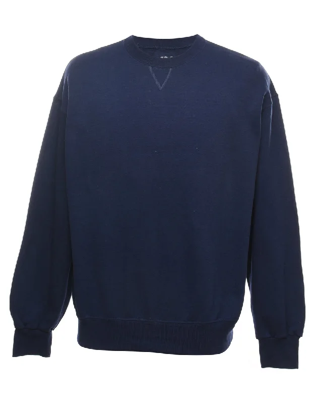 Design Perception Navy Plain Sweatshirt - L