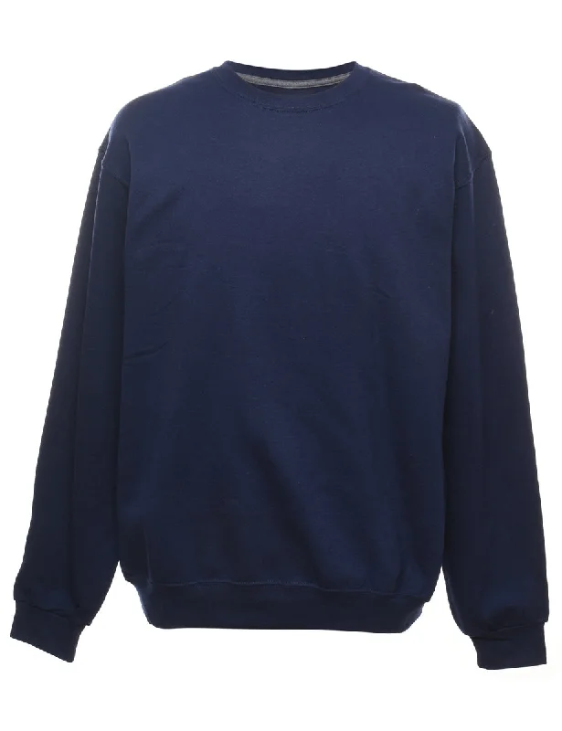 Light Dressing Navy Plain Sweatshirt - L