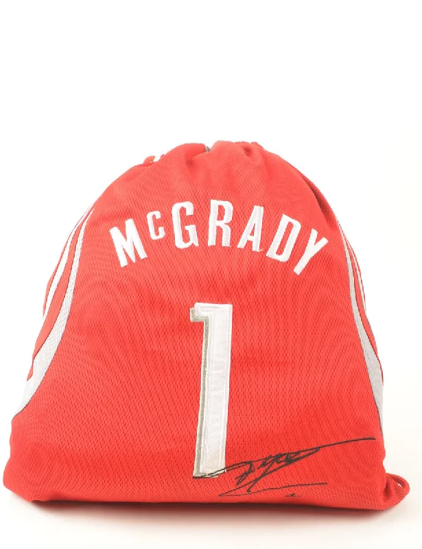 Stylish Wear NBA Red & White McGrady #1 Drawstring Backpack - M