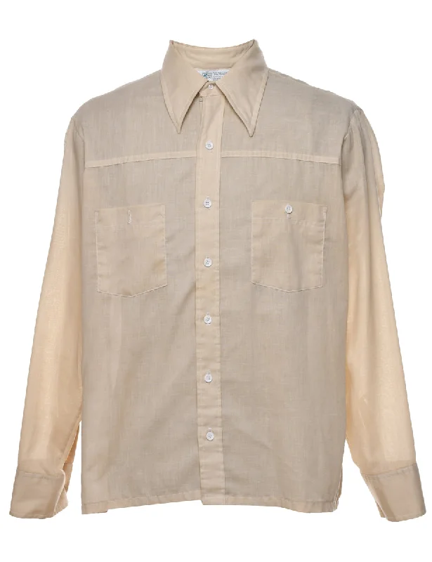 Simple Style Off White Shirt - L