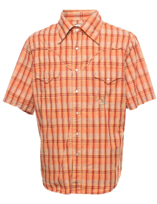 Relaxed Jackets Orange & Red Western Checked Shirt - XL