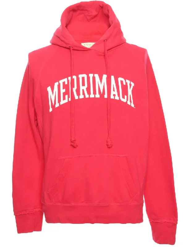 Lounge Wear Pink Printed Hoodie - L
