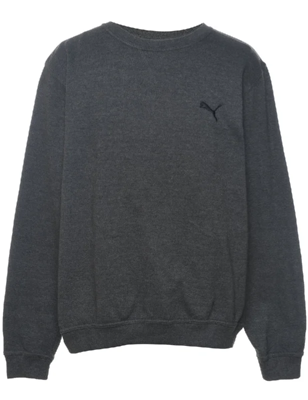 Breathable Design Puma Plain Grey Sweatshirt - M