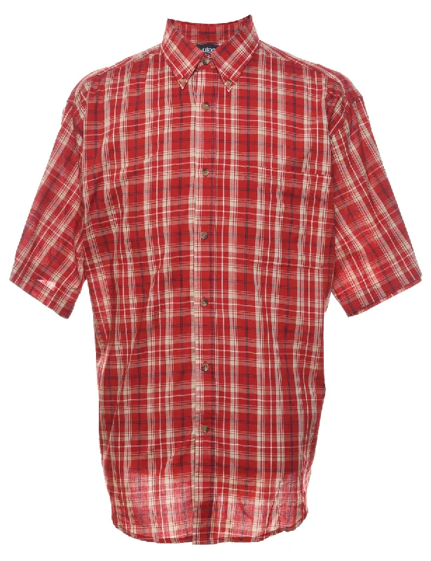 Designer Style Puritan Red Checked Shirt - L