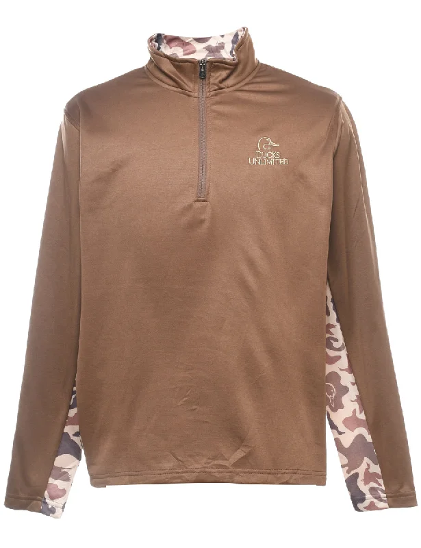 Comfortable Mind Quarter-Zip Printed Sweatshirt - L