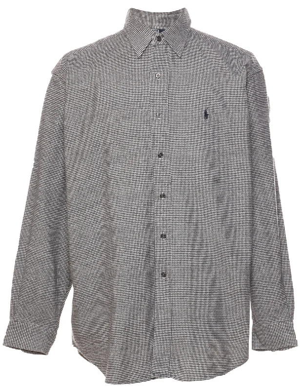 Casual Ease Ralph Lauren Grey Dogtooth Shirt - L