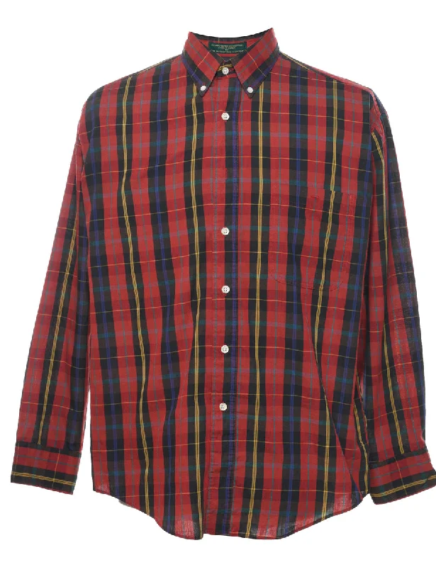 Modern Comfort Wear Red Checked Shirt - M