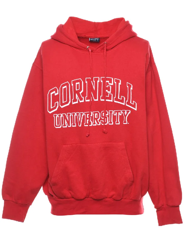 Effortless Dressing Red Cornell University Hoodie - L