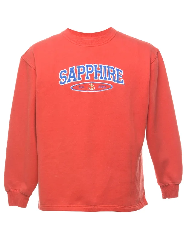 Chic Comfort Red Sapphire Printed Sweatshirt - M
