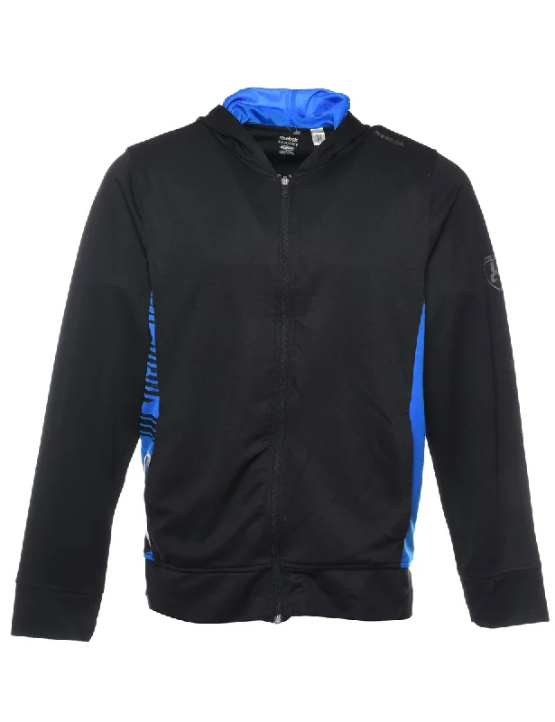 High Street Design Reebok Hooded Black & Blue Track Top - M