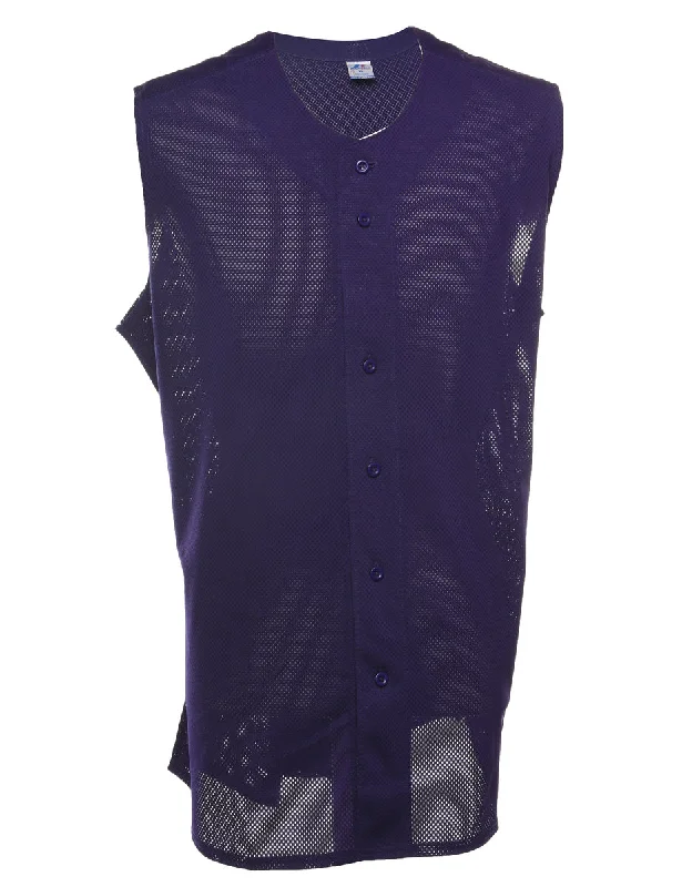 High Street Style Russell Athletic Purple Mesh Vest - XL