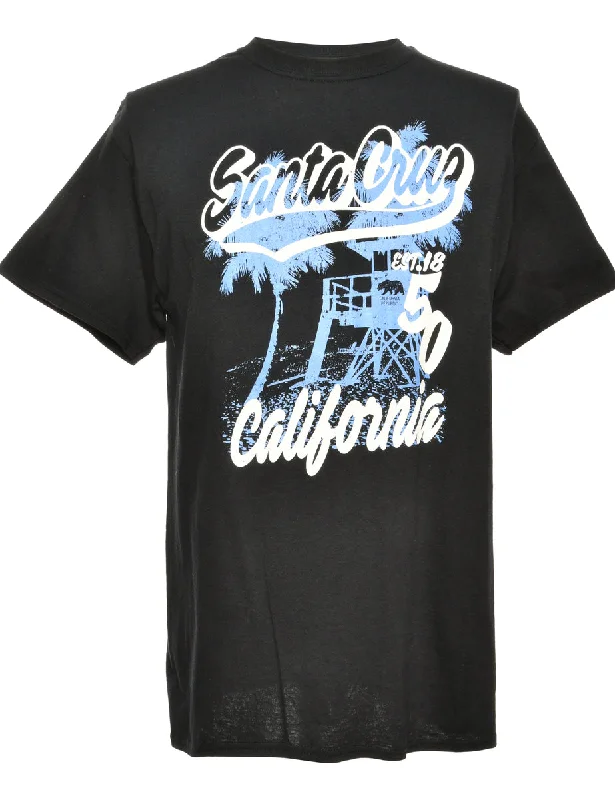 Sports Cool Santa Cruz Black Printed T-shirt - L