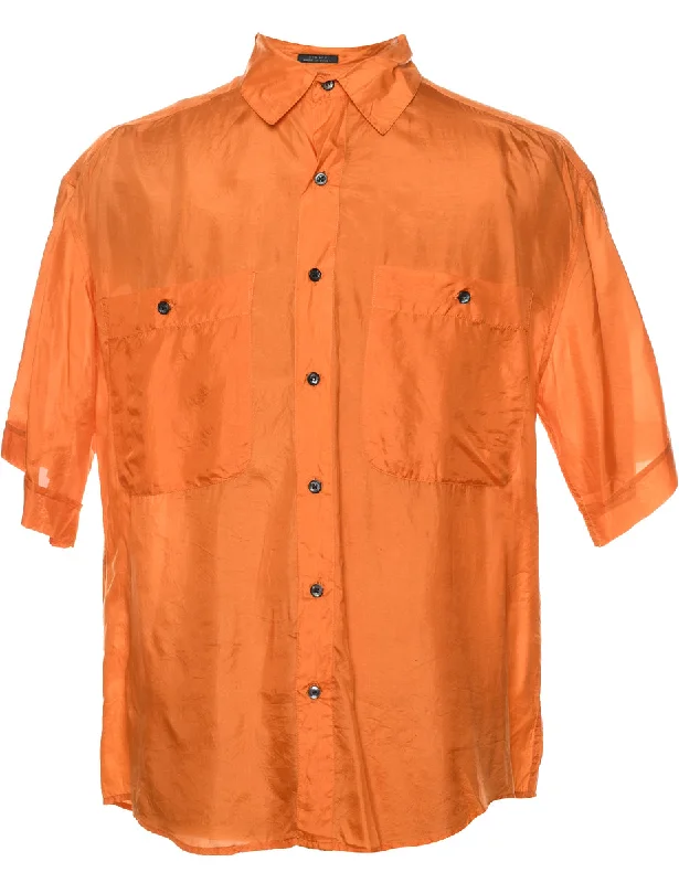 Classic Comfort Silk Orange Shirt - M
