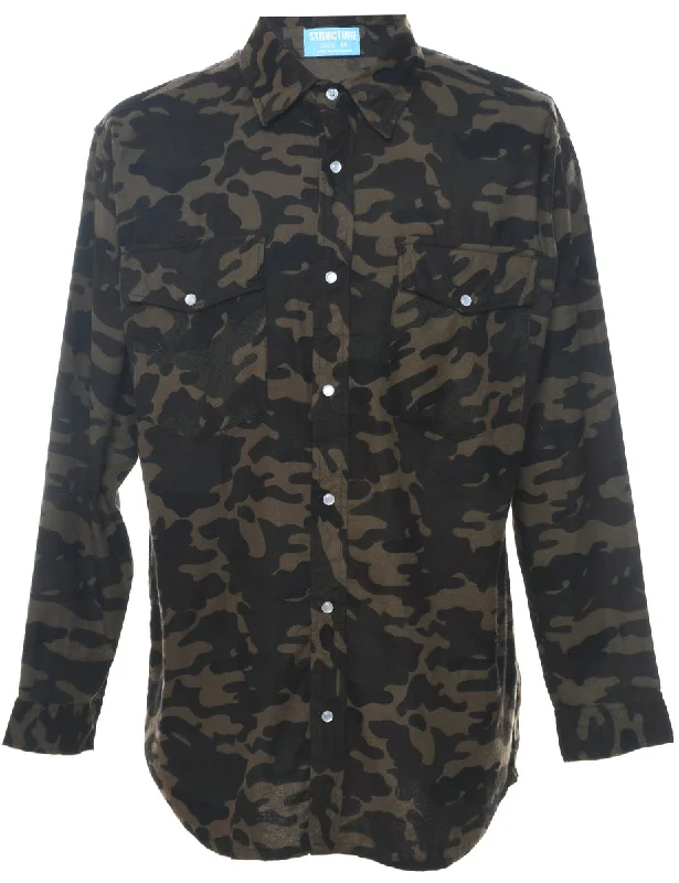 Fashion Must-have Structure Y2K Military Shirt - M