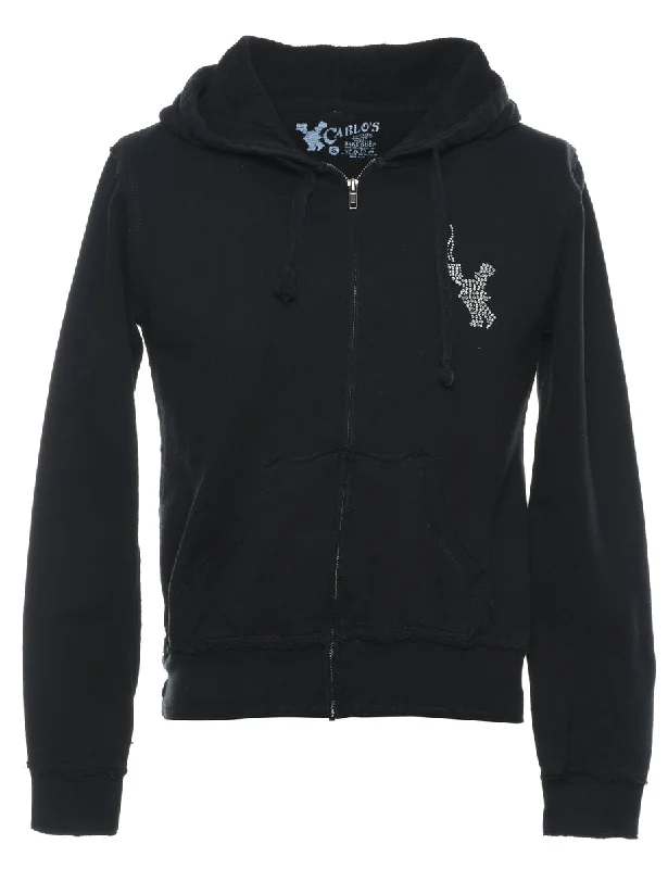 Lounge Chic Studded Carlo's Printed Hoodie - S