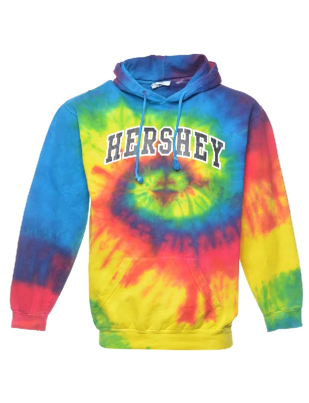 Lace Design Tie-dye Hershey Hoodie - S