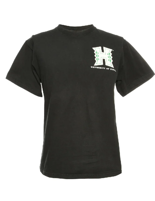 Romantic Data University Of Hawaii Black Printed T-shirt - L
