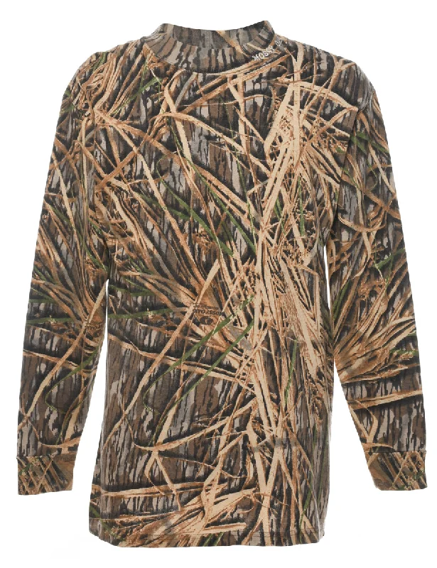All-Day Outfits Woodland Camouflage Printed T-shirt - L