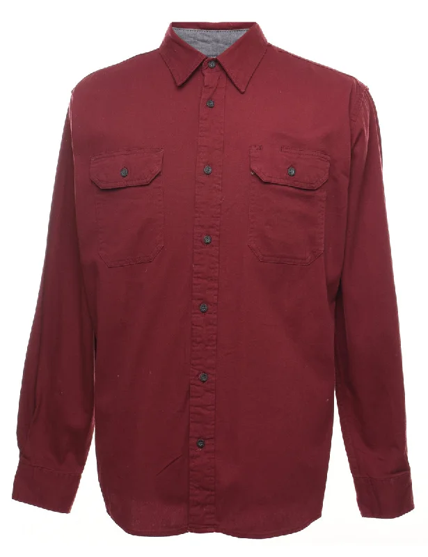 Summer Comfort Wrangler Maroon Denim Shirt - M