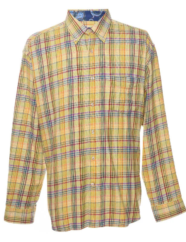 Must-have For Fashion Yellow Checked Shirt - XL