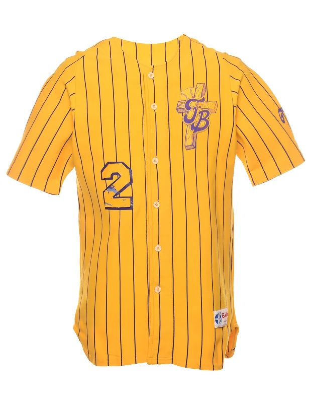 Personalized Design Yellow & Purple #2 Striped Jersey - M