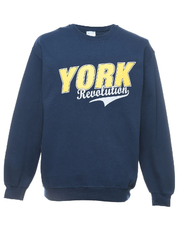Leisure Sports York Revolution Navy & Yellow  Printed Sweatshirt - M